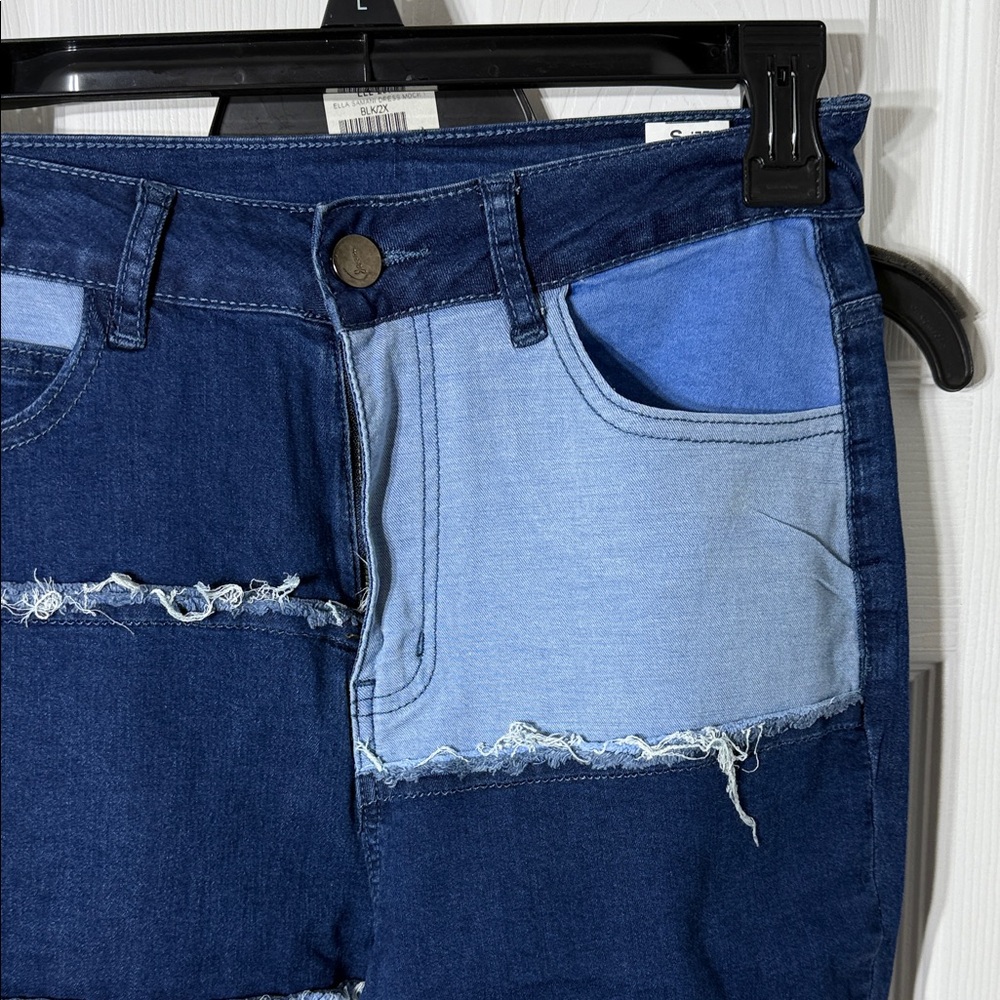 Denim Patchwork Flare Jeans - image 3
